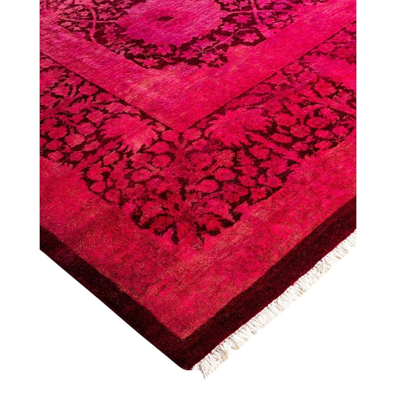 Fine Vibrance One-of-a-Kind Hand-Knotted Area Rug - Pink, 6' 1" x 9' 1" - 6' 1" x 9' 1"