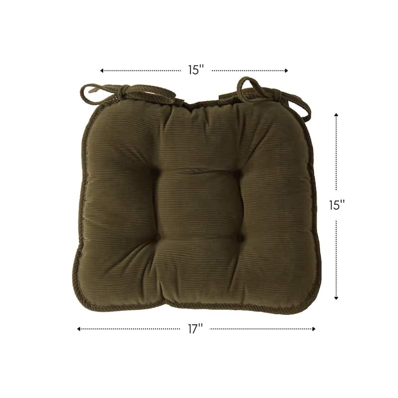 Omaha Indoor Reversible Corduroy Chair Pads (2-Pack)