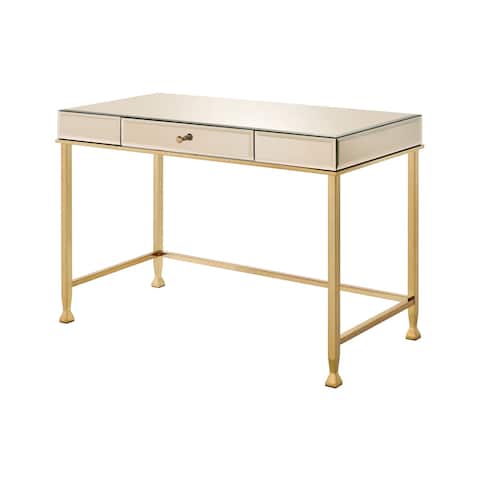 ACME Canine Writing Desk in Smoky Mirrored and Champagne