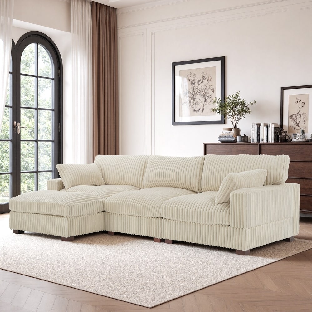 Oversized Plush Modular Sectional Sofa Set L Shaped Couch
