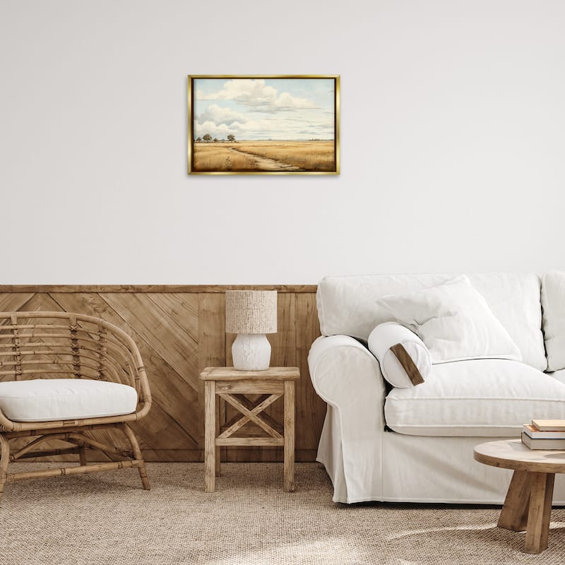 Stupell Path Through Vast Grassland Framed Floater Canvas Wall Art Design By LSR Creative Studio
