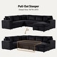 preview thumbnail 4 of 18, Ruxley 123"W Corduroy Sleeper Sectional Sofa with Right-Facing Storage Chaise and Throw Pillows