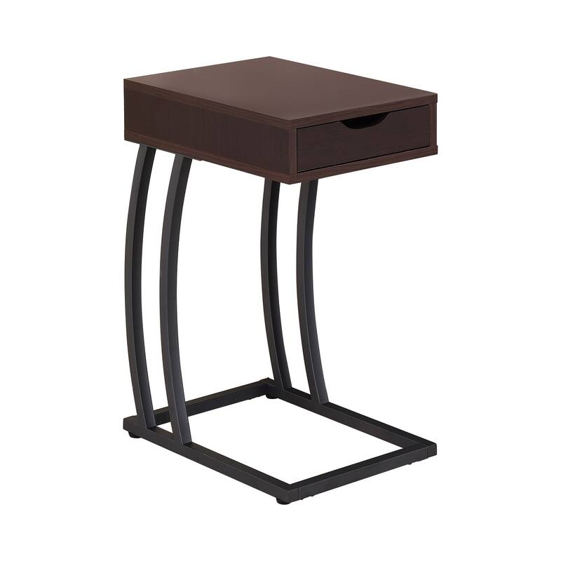 Accent Table with Storage Drawer - Cappuccino and Matt Black