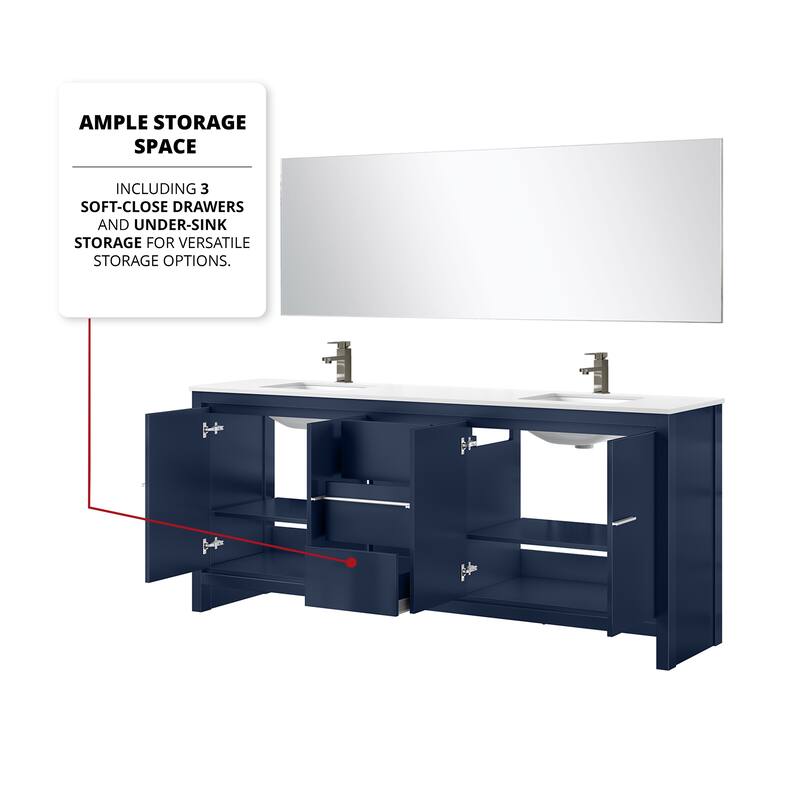 Lafarre Bath Vanity with Quartz Top, Sink, Mirror and Chrome Faucet
