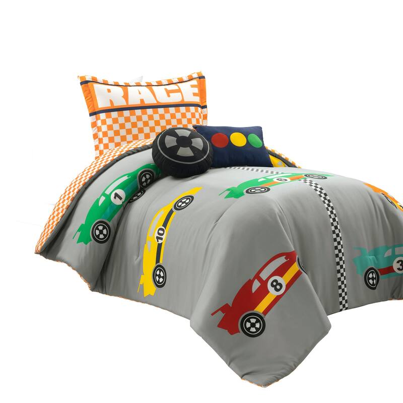 Lush Decor Racing Cars Reversible Oversized Comforter Set