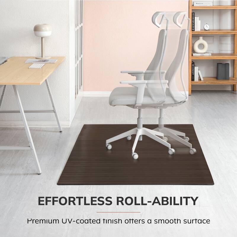 Jani Eco Bamboo Standard Rectangular Chair Mat - (72 x 48), Premium Quality, Eco-Friendly Chair Mat