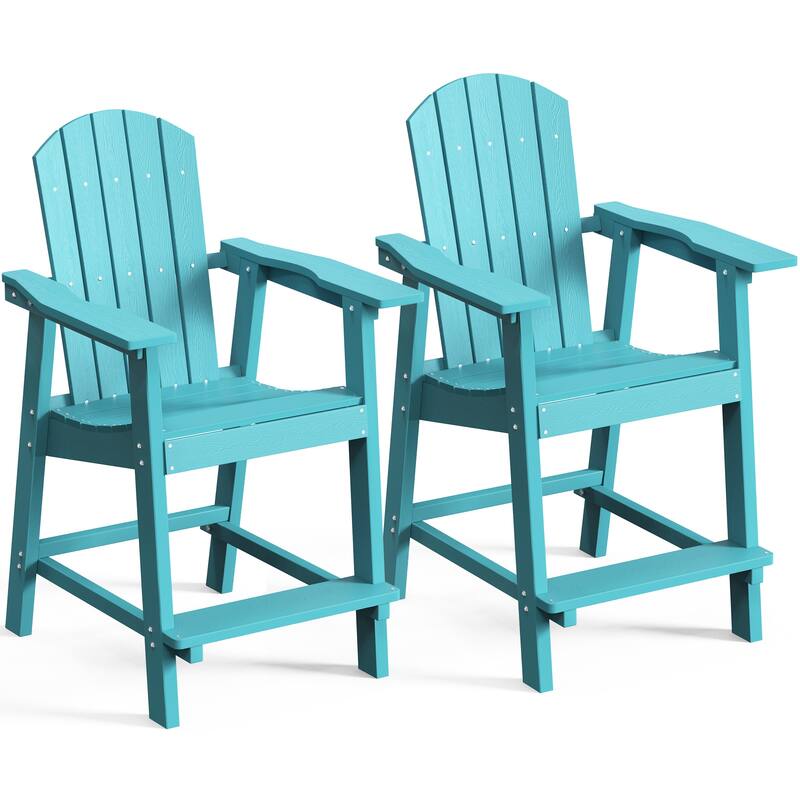 Moasis Tall Adirondack Chair Set of 2 Outdoor Patio Adirondack Barstools