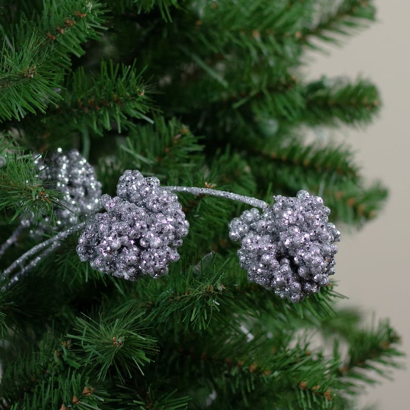 32" Silver Sequin Artificial Allium Christmas Spray