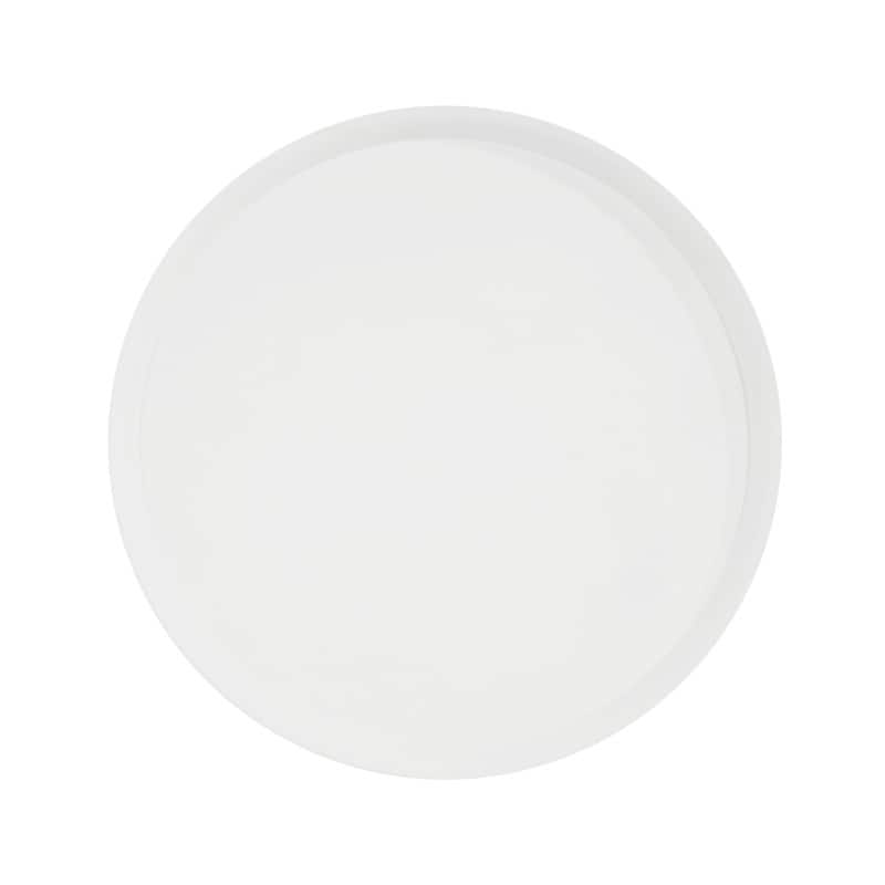 Accent Metal Coffee Table with Hand-Hammered Texture, White and Black Pedestal Table for Living Room