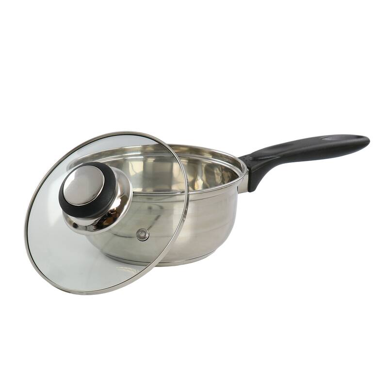 7 Piece Two Tone Polished Stainless Steel Cookware Set - 7 Piece Set