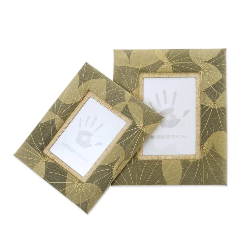 Novica Handmade Autumn Spirit In Grey Natural Fiber Photo Frames (Pair)