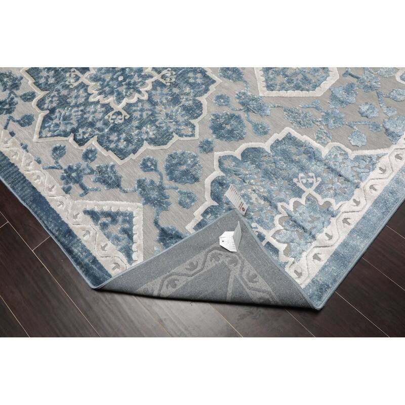 Machine Made Polypropylene Modern&Contemporary Oriental Area Rug Gray - 7' 11'' x 11' 2''