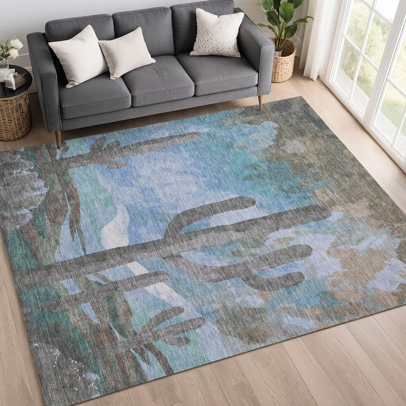 Machine Washable Indoor/ Outdoor Desert Inspiration Chantille Rug