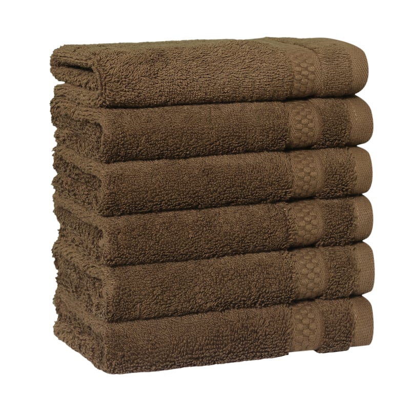 Authentic Hotel and Spa 100 percent Aeagean Long Staple Turkish Cotton STARLIGHT Terry Washcloths (Set of 6)
