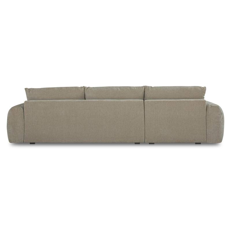 NADAAL STUDIOS Avelyn Left-Facing Sectional, Pillow-Soft Seating with Faux Feather Fill and Oat Fabric Upholstery