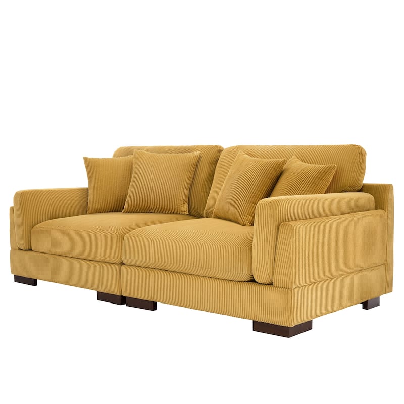 90" Oversized Modular Sectional Corduroy Sofa