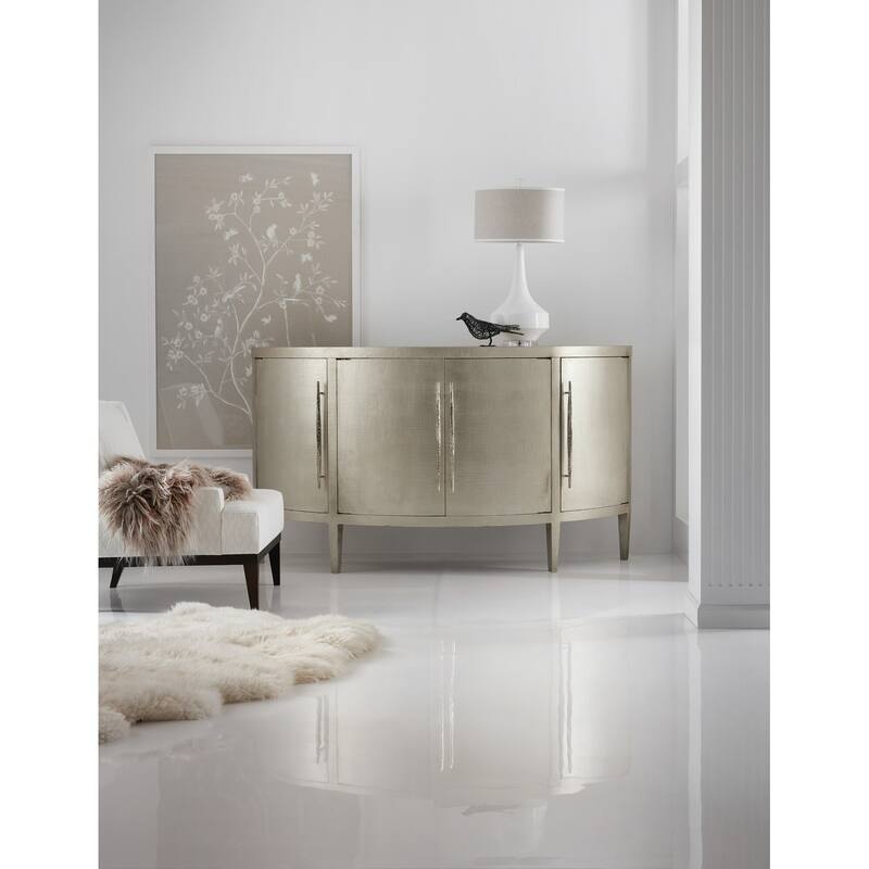 Hooker Furniture 638-85555 Melange 76" Wide Maple Veneer, Linen Accent