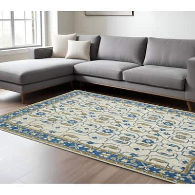 HomeRoots Oriental Traditional Rectangle Area Rug