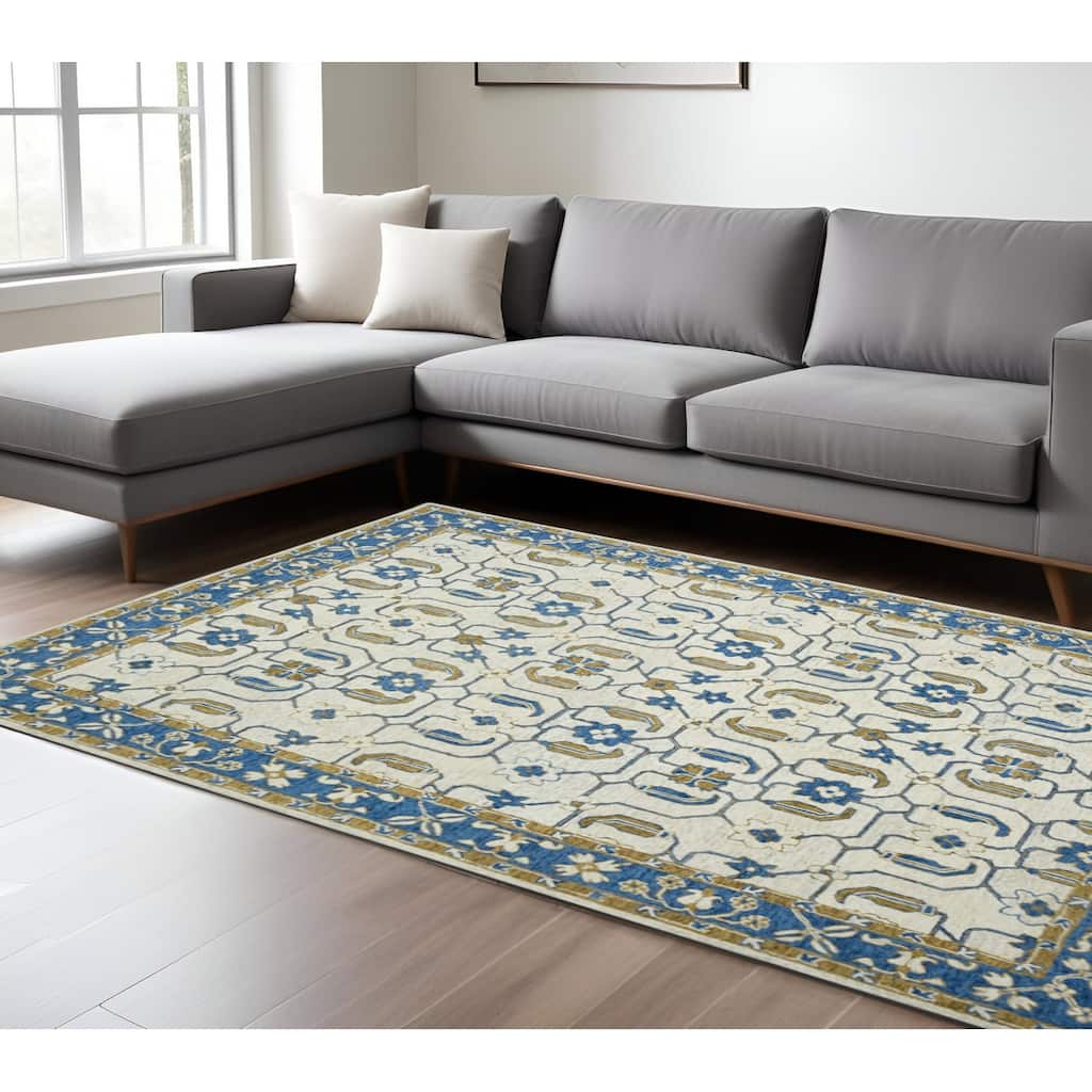 HomeRoots Oriental Traditional Rectangle Area Rug