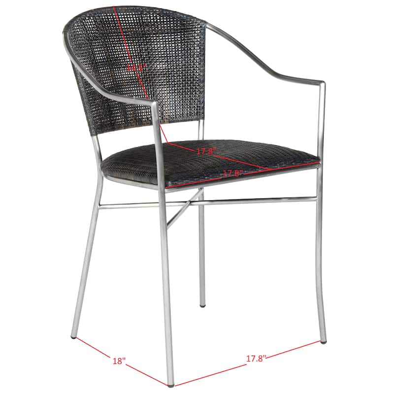 SAFAVIEH Jullieta Black Arm Chair (Set of 2) - 21" W x 22.3" L x 33.5" H - 21Wx22Dx34H