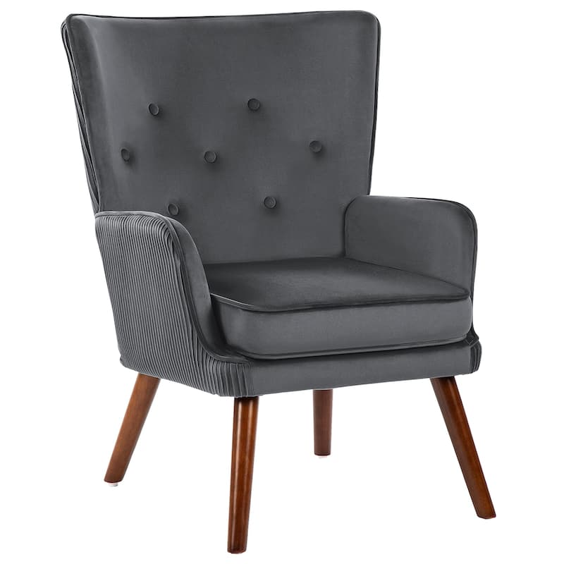 Velvet Upholstered Accent Chair Armchair for Living Room