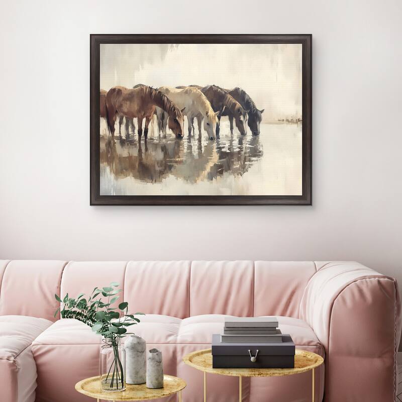 Masterpiece Art Gallery| Herd of Horses by Franklin Gregory - Framed Canvas Art Print