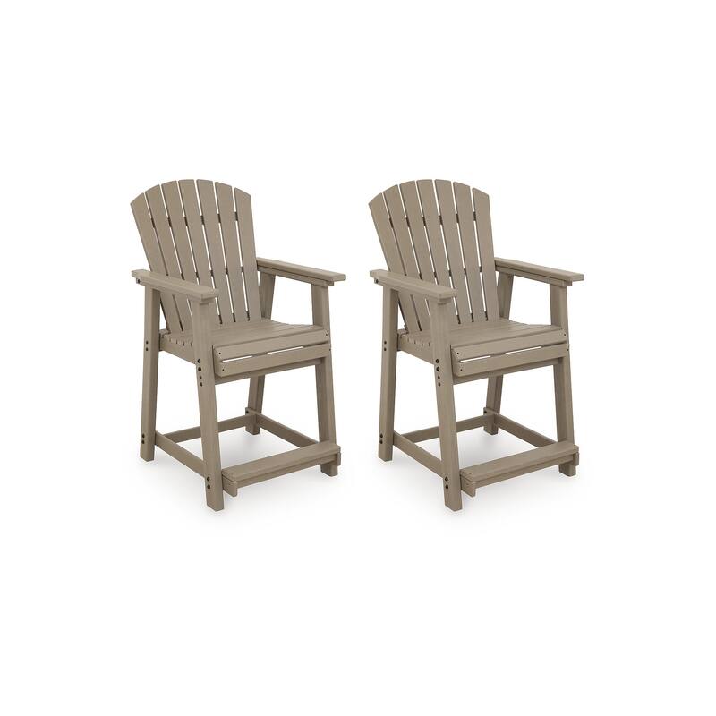Signature Design by Ashley Ross Cove Outdoor Counter Height Bar Stool (Set of 2) - 26" W x 30" D x 47" H