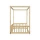 preview thumbnail 6 of 4, Twin Size Canopy Bed Floor Bed with Fence and Guardrails - Natural