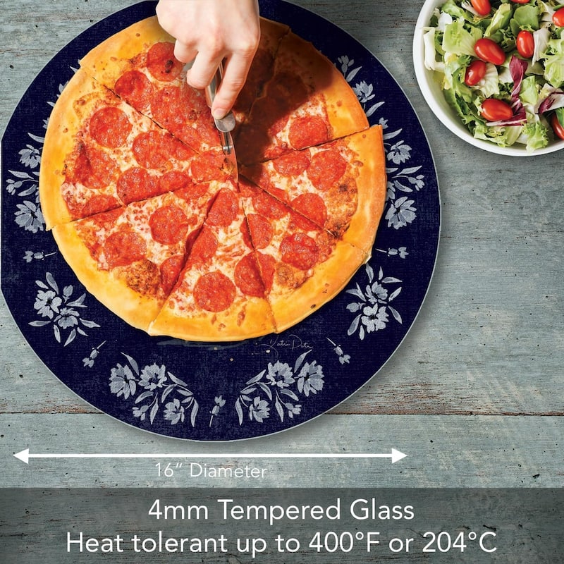 Home To Roost 4mm Heat Tolerant Round Tempered Glass Cutting Board 16" Round Made in the USA Food Preparation Board