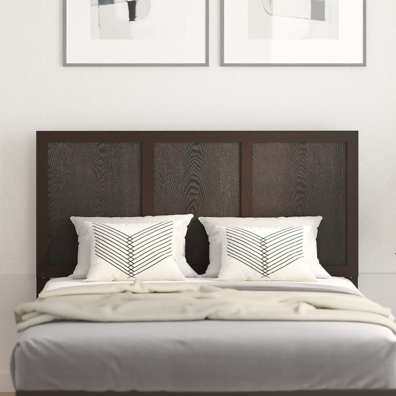 Solid Wood Paneled Headboard Only