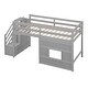 preview thumbnail 9 of 14, Elegant & Playful Design Twin Size Loft Bed with Storage Staircase and Window, Sturdy Construction & Safety Guaranteed, Grey