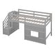 preview thumbnail 16 of 18, Twin Size Low Loft Bed with Storage Staircase and Window, Wooden Loft Bed Frame for Kids, Teens, Boys, Girls