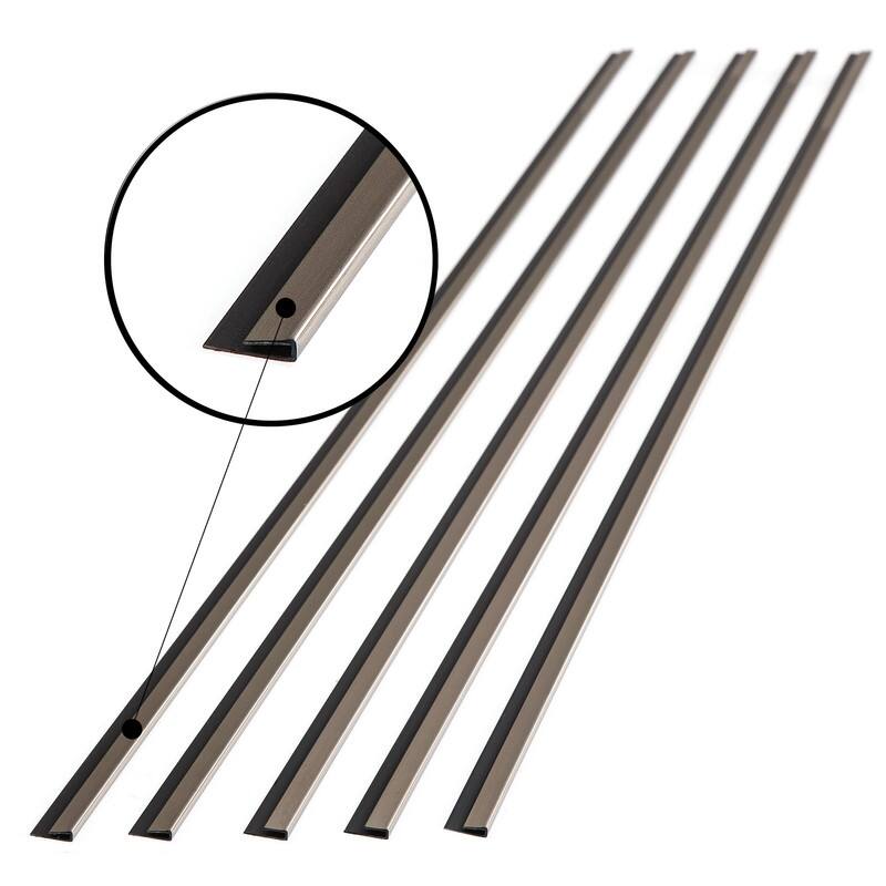 FASÄDE 47 in. Decorative Vinyl Large Profile J Trim Brushed Nickel (5 Pack) - 5 Pack