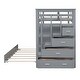 preview thumbnail 14 of 16, Multifunctional Design Wood Bunk Bed with Storage Drawers, Solid Construction, Safety Guaranteed, Grey