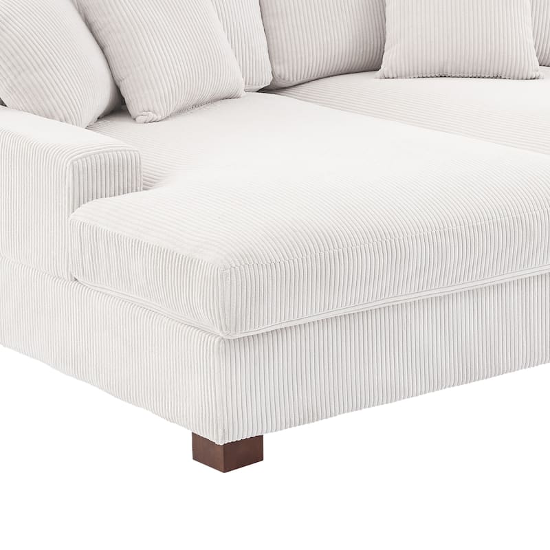 Corduroy Modular Couch Sectional Chaise Lounge Sofa