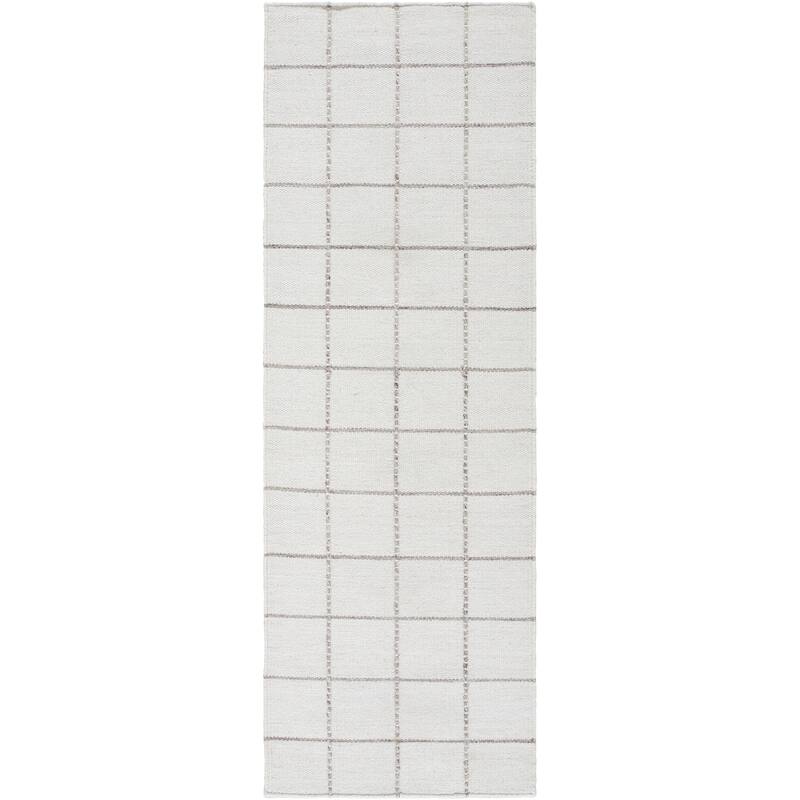 Livabliss Transitional Mardin Checkered Area Rug - 2'6" x 8' - White/Charcoal