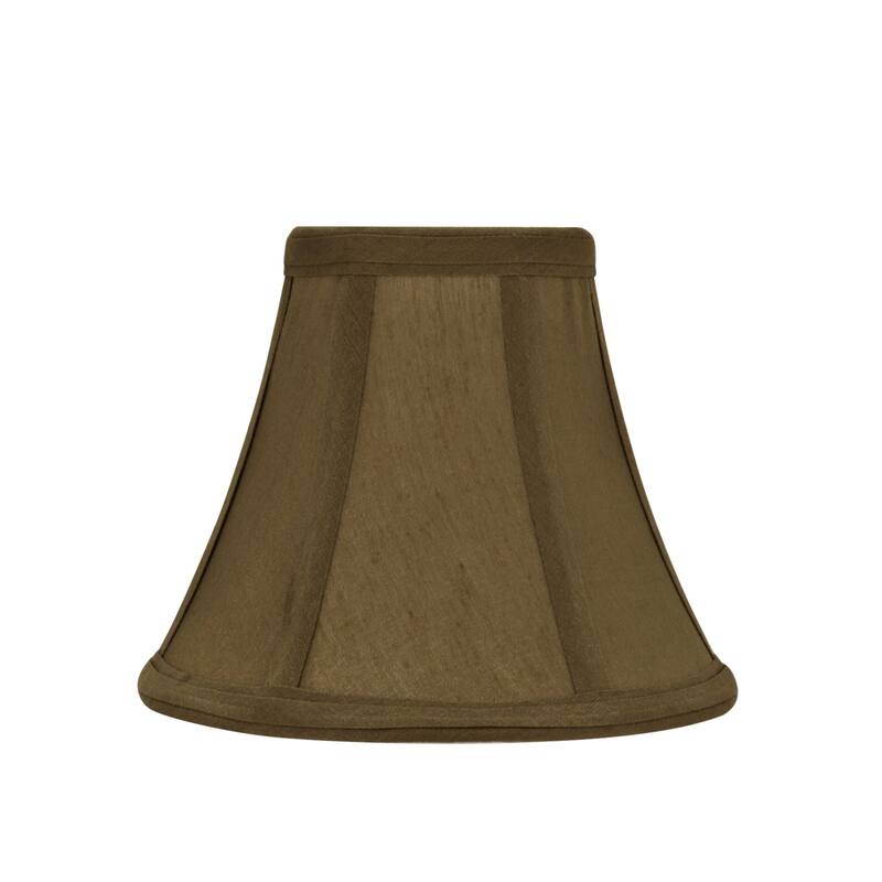 Aspen Creative Bell Chandelier Clip-On Lamp Shade (6 Pack), Light Brown, (3" x 6" x 5")