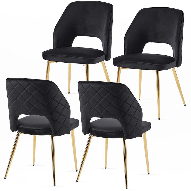 Velvet Dining Chairs with Metal Legs,Set of 4