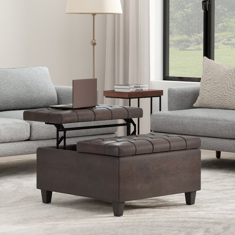 Harrison Small Square Coffee Table Storage Ottoman