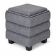 preview thumbnail 23 of 30, Aria Home Tessa Storage Ottoman Cube with Tray Top Seat Bench Dark Grey