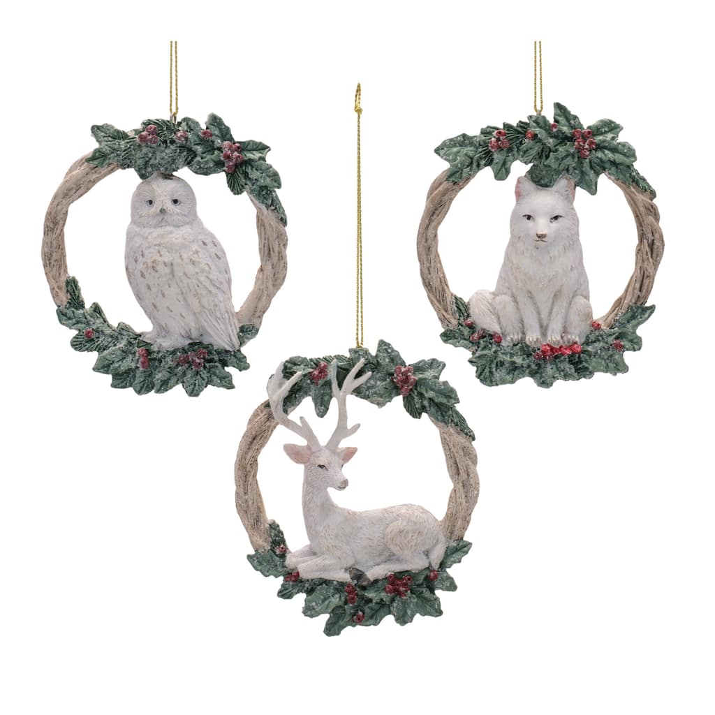 Animal Wreath Ornament Set of 12