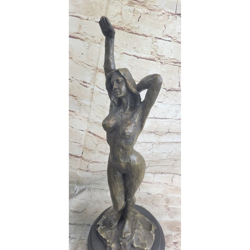 Handmade Signed Real Vitaleh Female Abstract Century Bronze Sculpture Statue