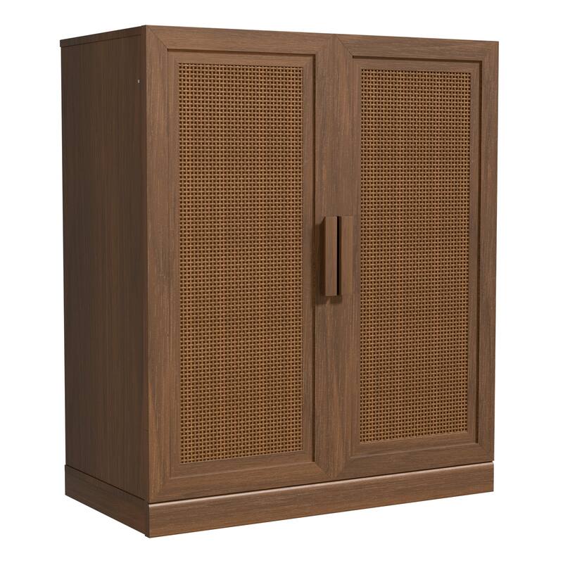 Modular Sideboard Cabinet with Storage Farmhouse Buffet Cabinet with Rattan Panels for Living Room Kitchen Dining Room Entryway