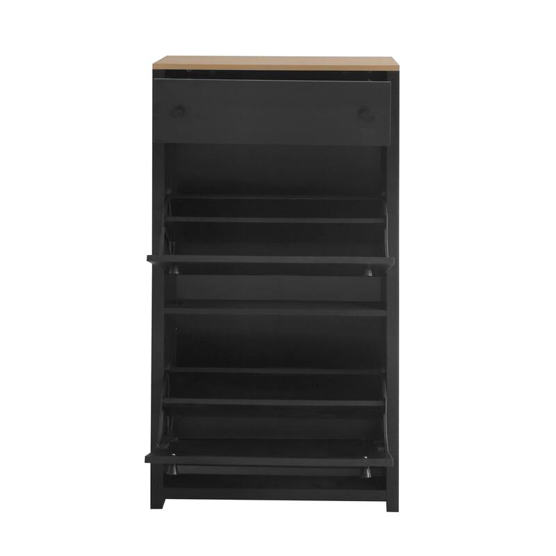Entryway Organizer Shoe Cabinet with 2 Flip Drawers & Adjustable Panels for Storage and Organization