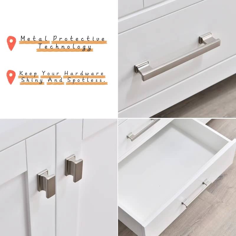 Prismatica 72 in. White Vanity with Countertop & Splash, Double Sinks