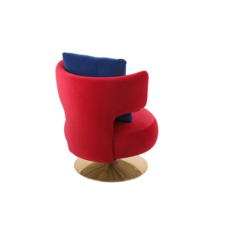 Fabric Swivel Round Barrel Chair