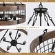 preview thumbnail 4 of 9, Modern Farmhouse Rustic 6-Light Wood Drum Chandelier for Dinning Room