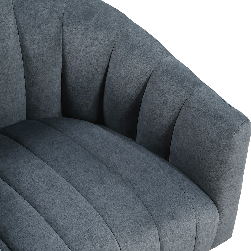 Briar 27.5" Velvet Swivel Chair - 360-Degree Metal Swivel Base