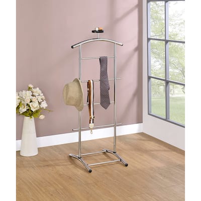 Stylish Chrome Valet Stand with Contoured Hanger