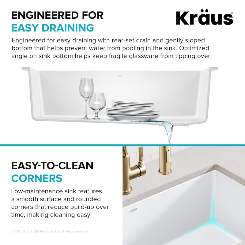 KRAUS Forteza Granite 32 inch 1-Bowl Undermount Kitchen Sink